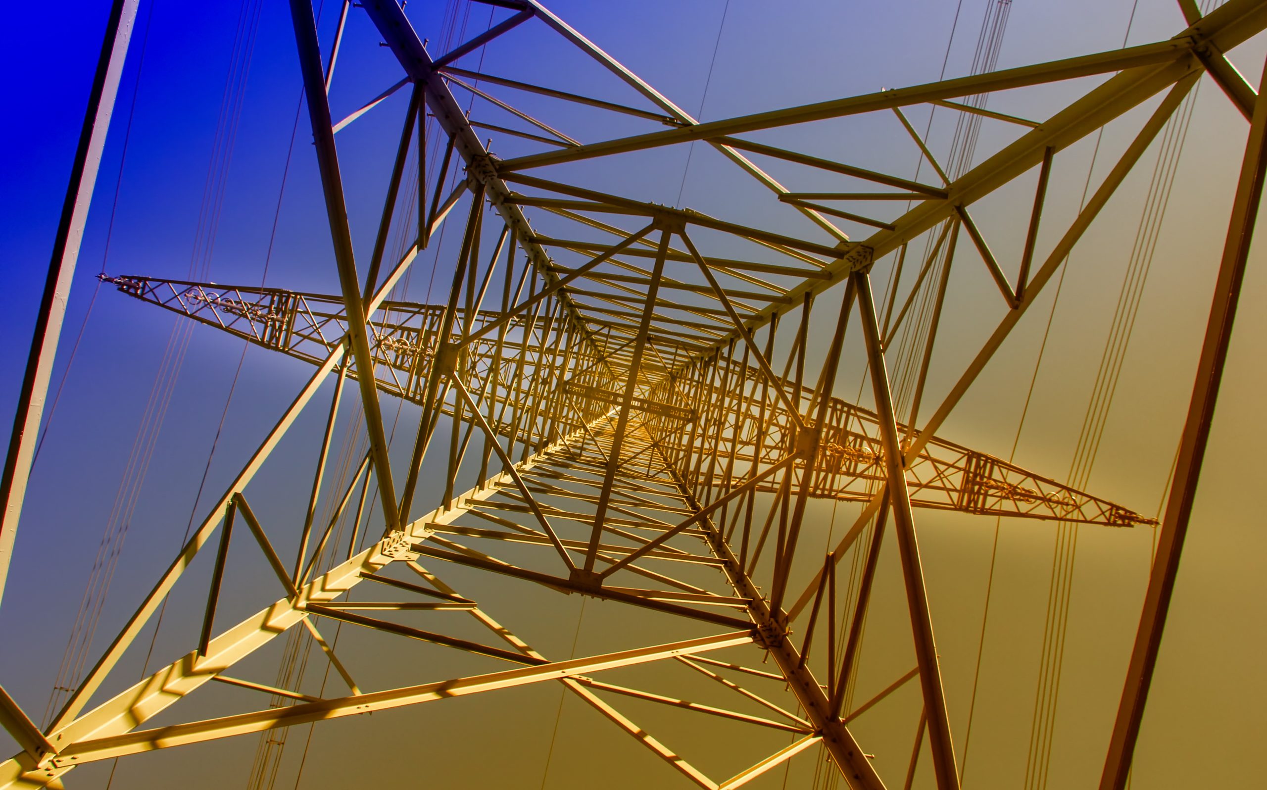 transmission tower from below