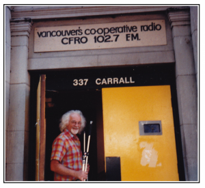 peter grant in front of 337 carrall street 