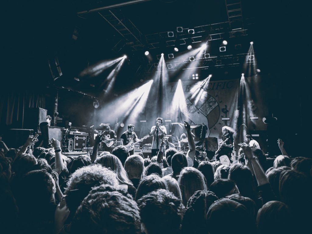 shot of band at concert
