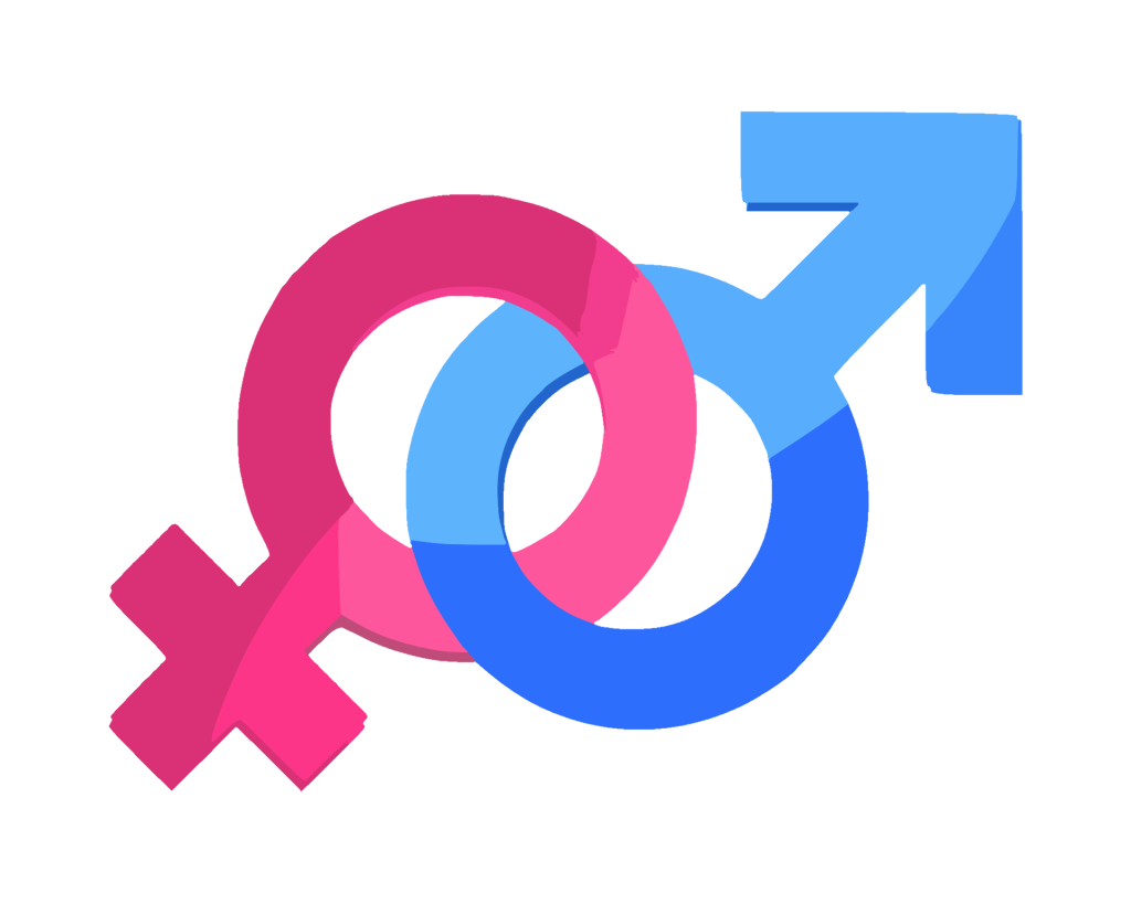 male and female symbol intertwined