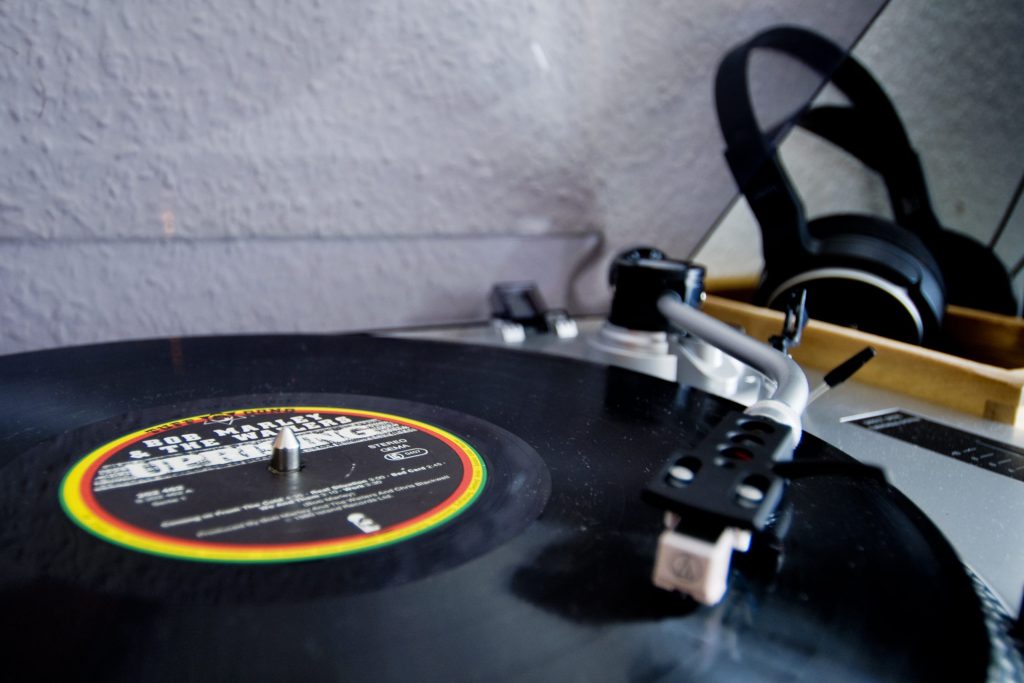 bob marley record on record player