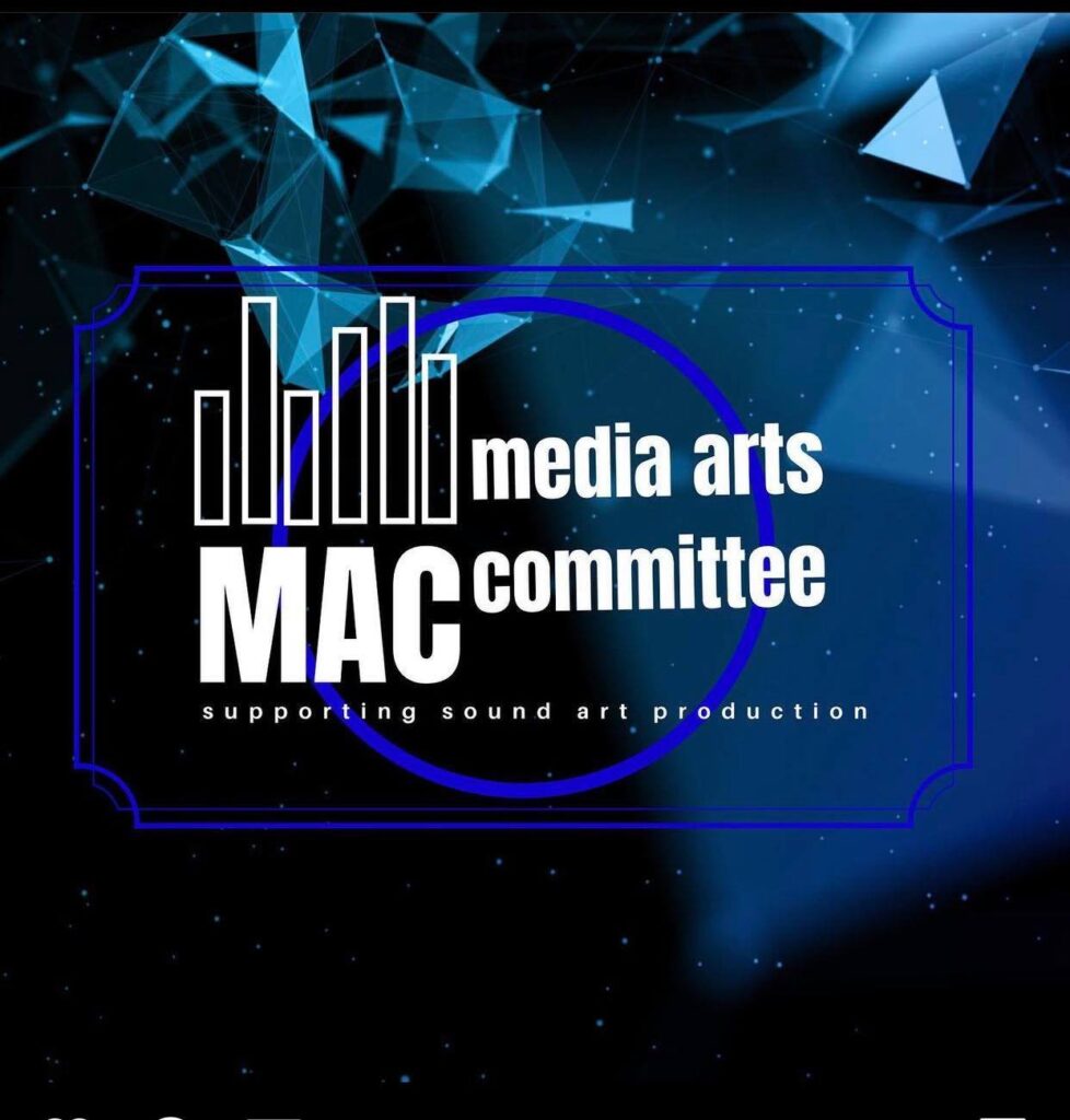 Media Arts Committee logo and background art