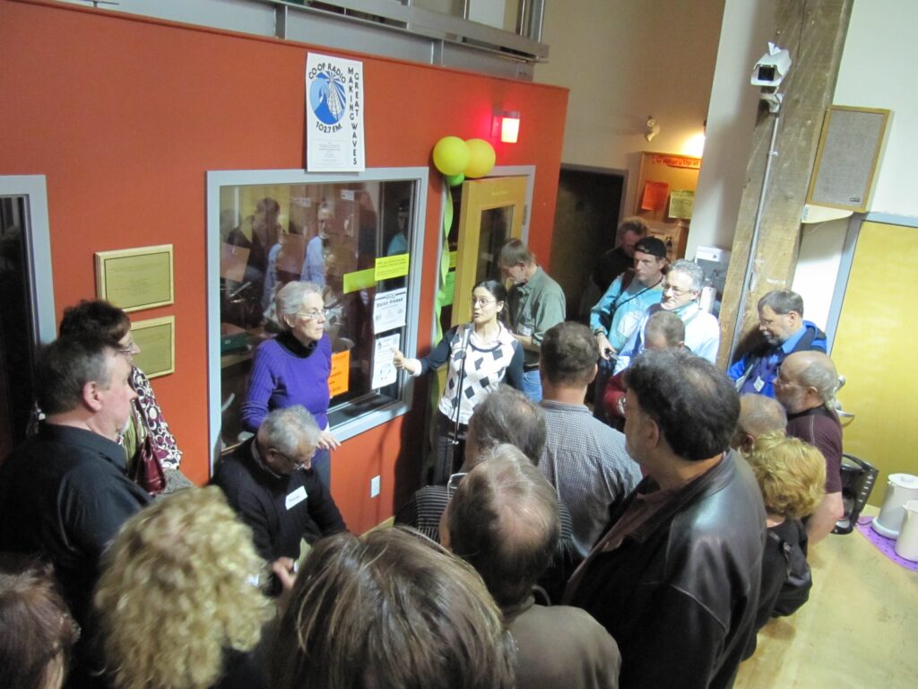 Leela presenting at CFRO 35th anniversary party